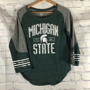 Michigan State Spartans Women’s 3/4 Sleeve T-Shirt Size Small MSU